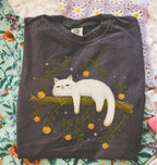 Sleepy White Cat T-Shirt