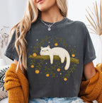 Sleepy White Cat T-Shirt