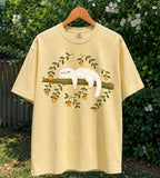 Sleepy White Cat T-Shirt