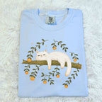 Sleepy White Cat T-Shirt
