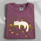 Sleepy White Cat T-Shirt