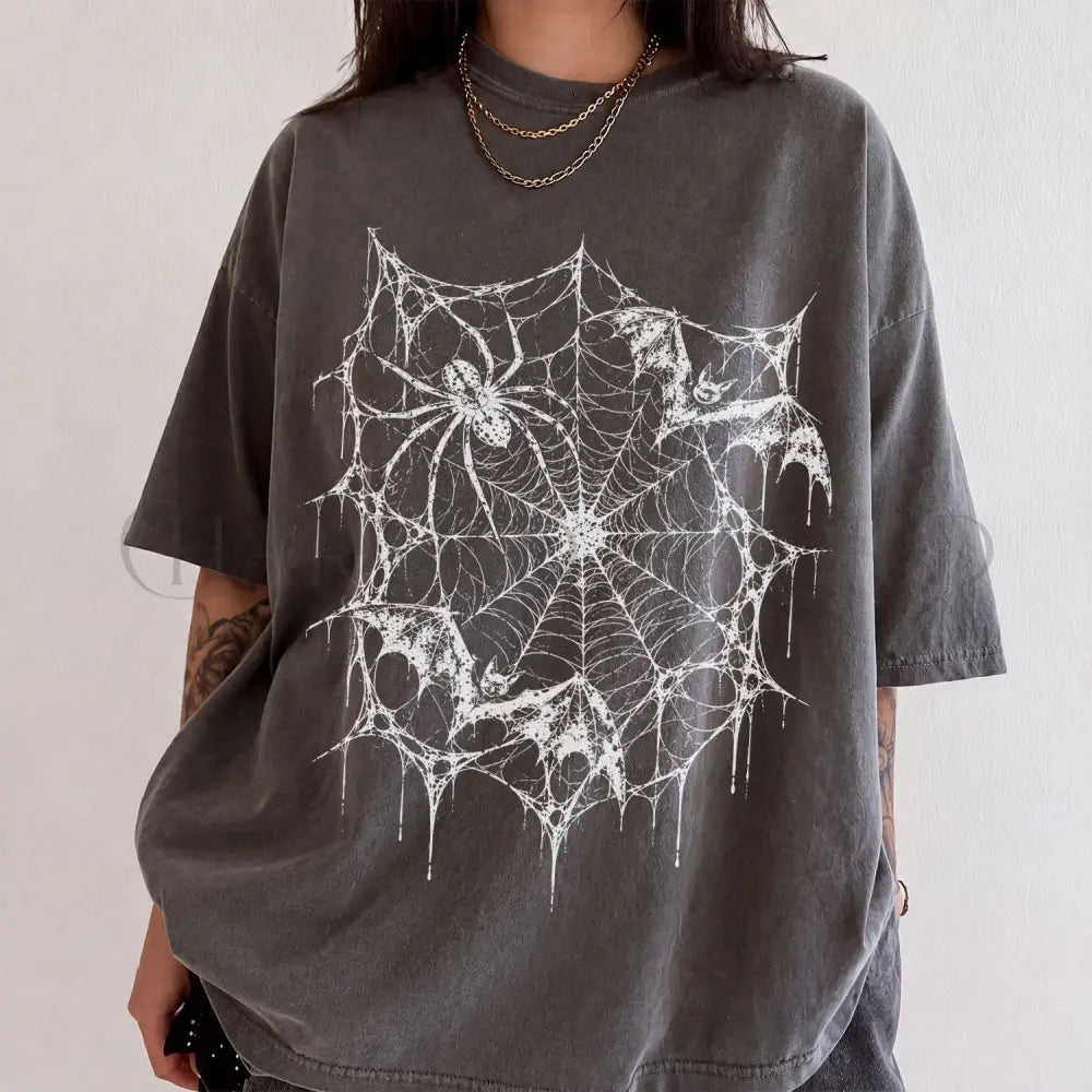Spider Web Bat Comfort Colors T-Shirt - T-Shirt