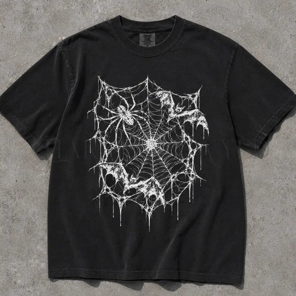 Spider Web Bat Comfort Colors T-Shirt - Black / S - T-Shirt
