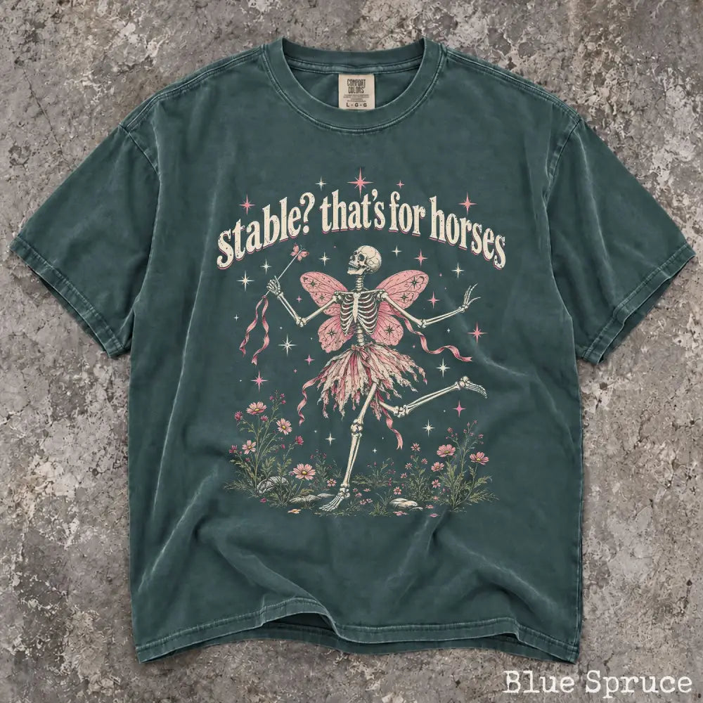 Stable Thats for Horses Comfort Colors Shirt - Blue Spruce / S - T-Shirt