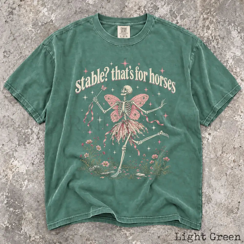 Stable Thats for Horses Comfort Colors Shirt - Light Green / S - T-Shirt
