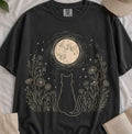 Stargazing Cat Moon T-Shirt - Black / S - T-Shirt