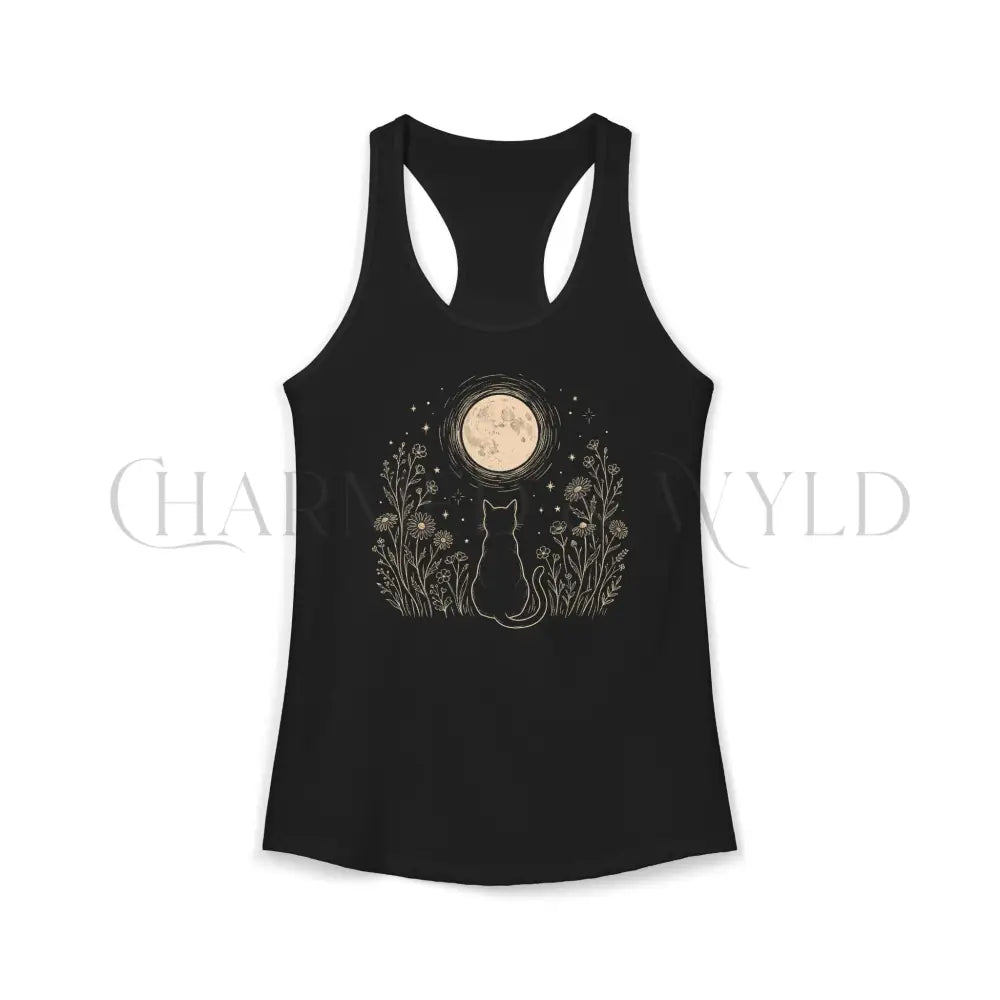Stargazing Cat Racerback Tank Top - Charmed and Wyld