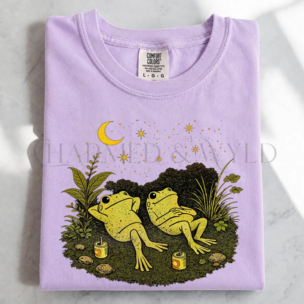Stargazing Frogs T-Shirt - Orchid / S - T-Shirt