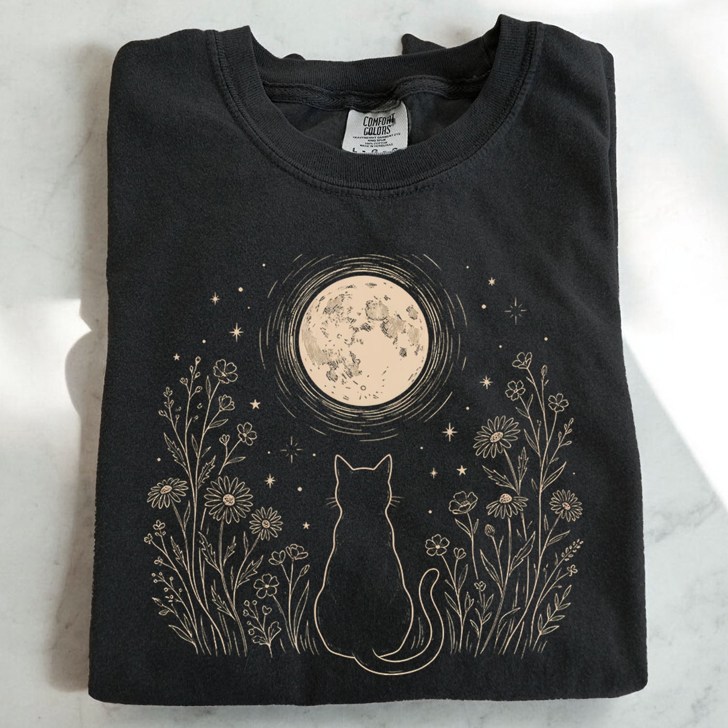 Stargazing Cat Moon T-Shirt