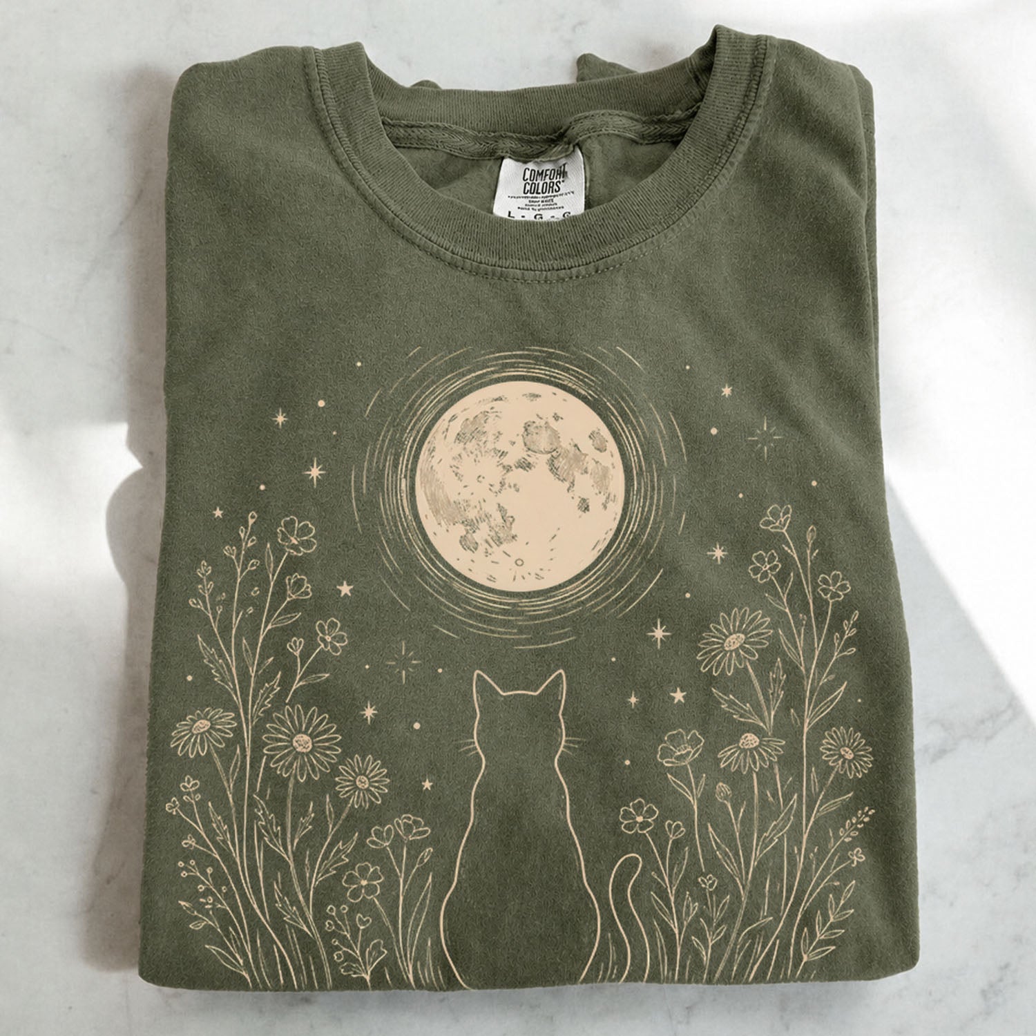 Stargazing Cat Moon T-Shirt
