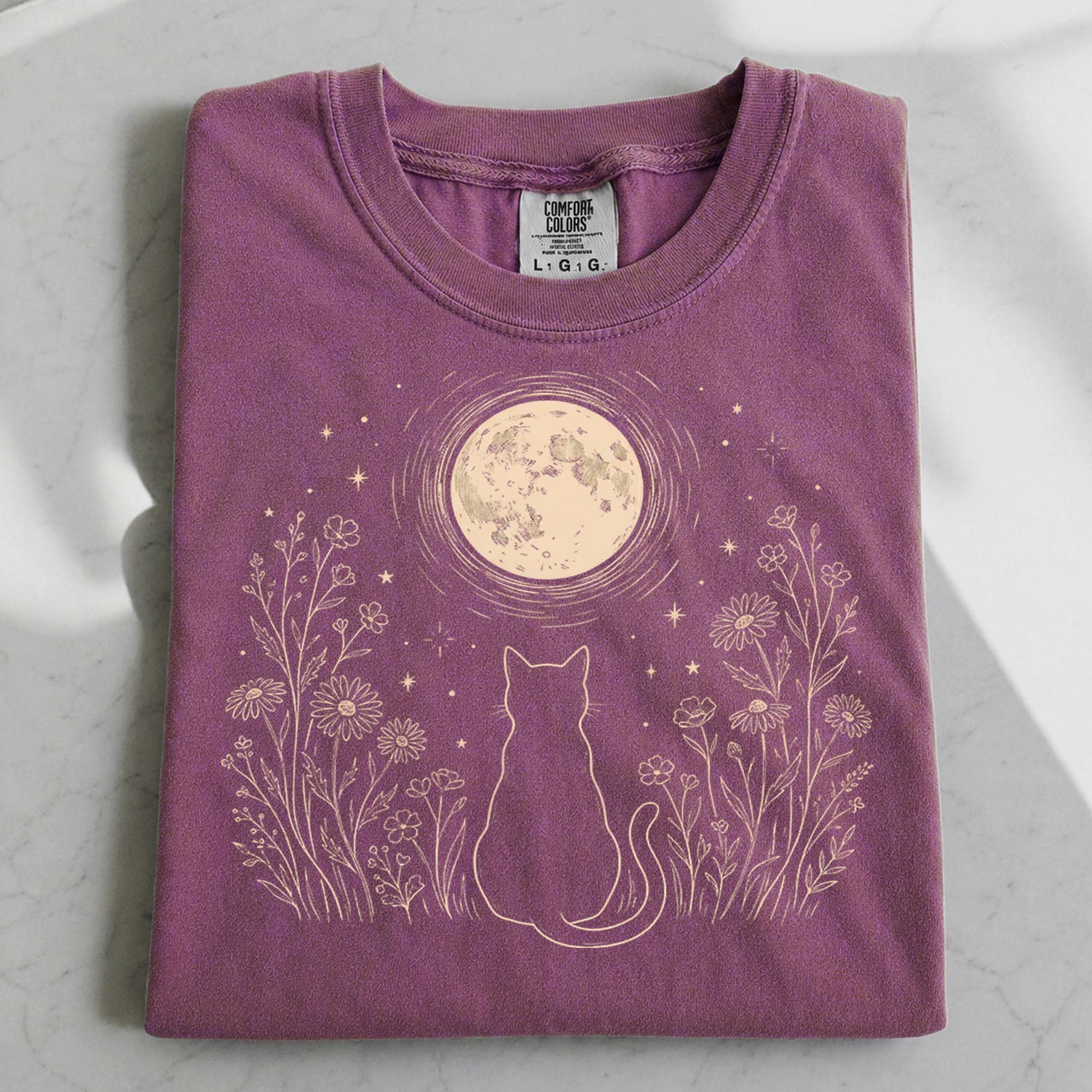 Stargazing Cat Moon T-Shirt