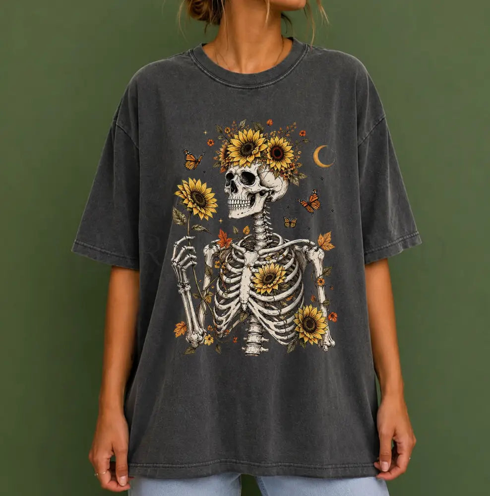 Sunflower Soul Skeleton T-Shirt - T-Shirt