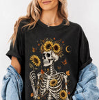 Sunflower Soul Skeleton T-Shirt - Black / S - T-Shirt