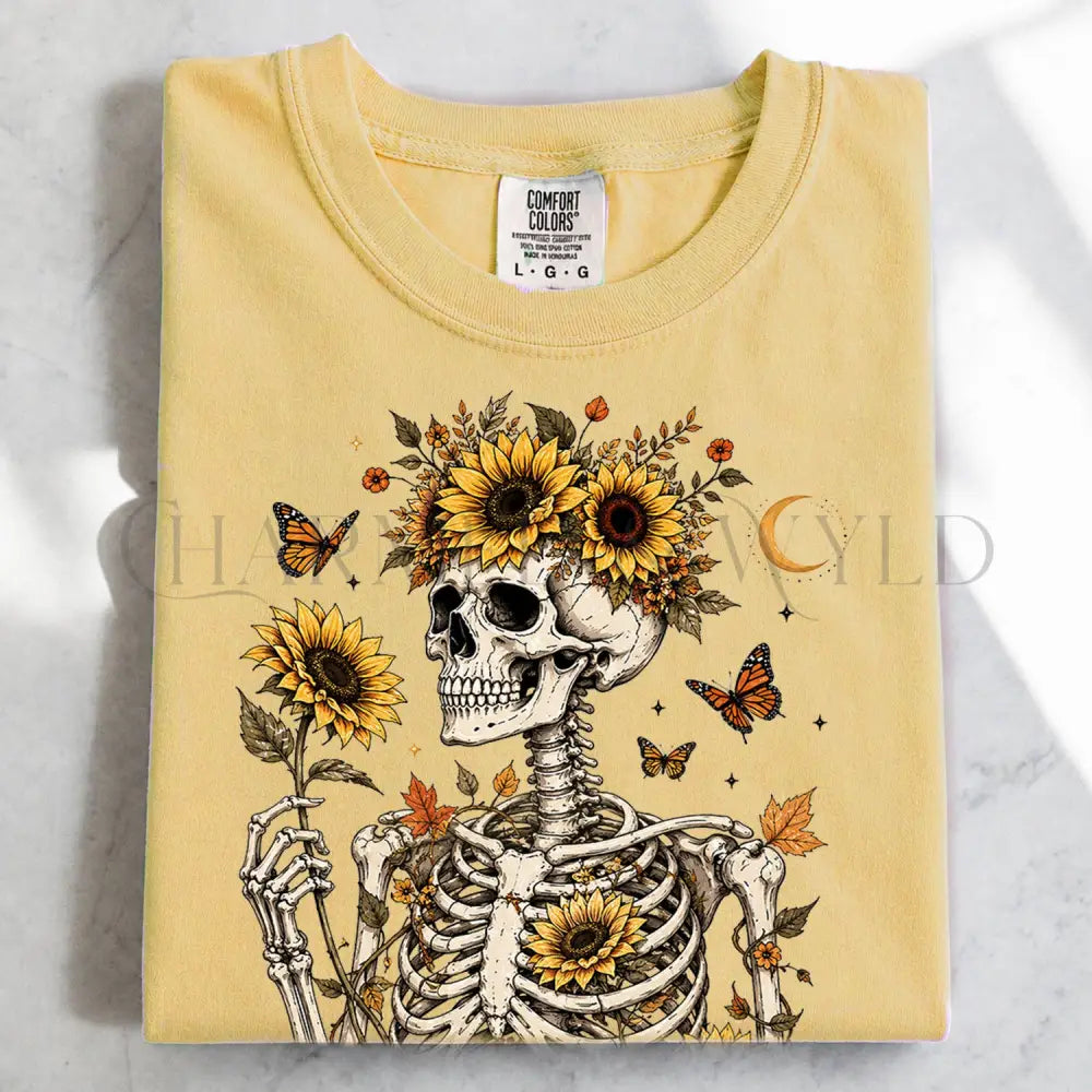Sunflower Soul Skeleton T-Shirt - Butter / S - T-Shirt
