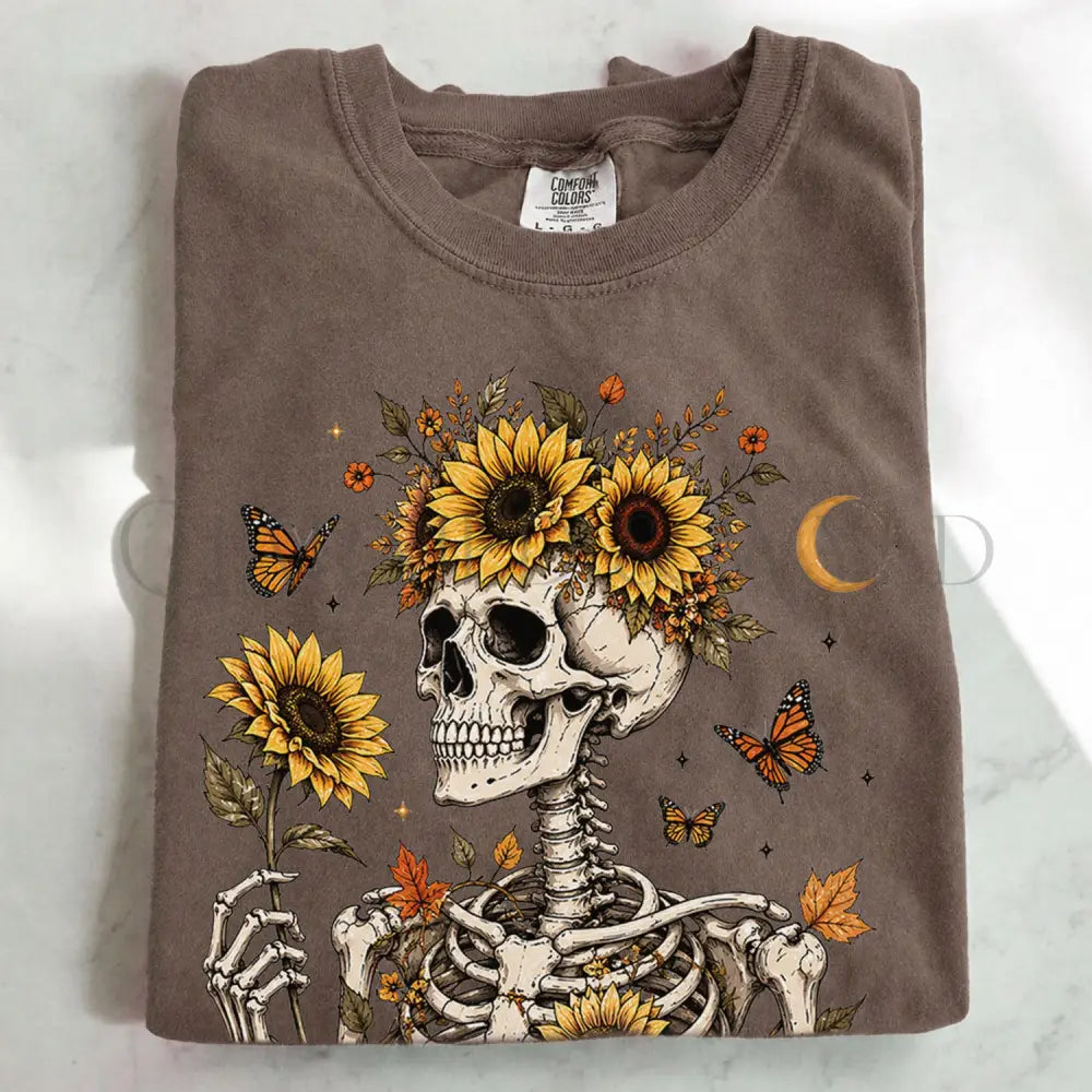 Sunflower Soul Skeleton T-Shirt - Espresso / S - T-Shirt