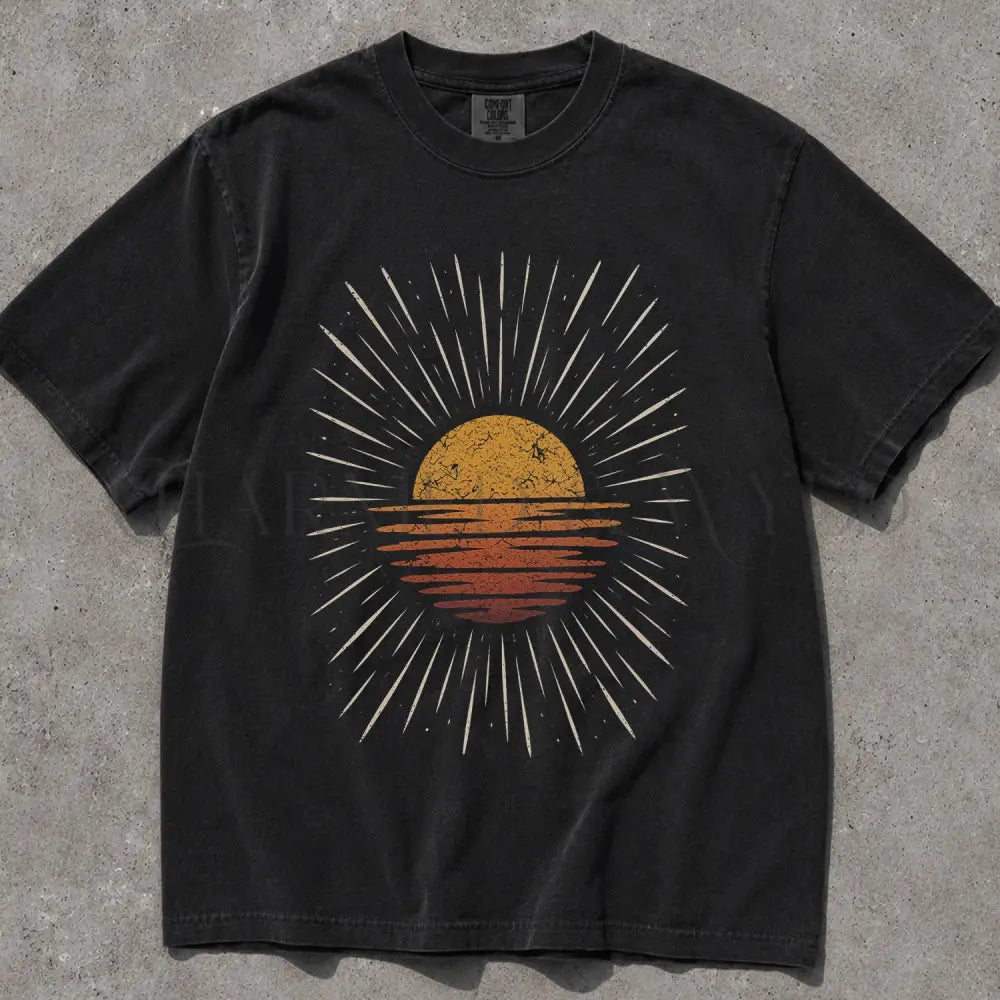 Sunset Burst Comfort Colors T-Shirt - Black / S - T-Shirt