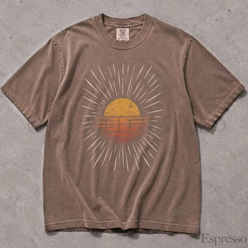 Sunset Burst Comfort Colors T-Shirt - Espresso / S - T-Shirt