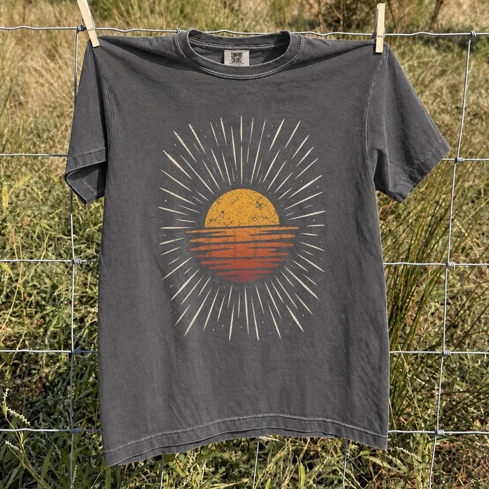 Sunset Burst Comfort Colors T-Shirt - Pepper / S - T-Shirt