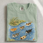Swimming Cats in Pond T-Shirt - Bay / S - T-Shirt
