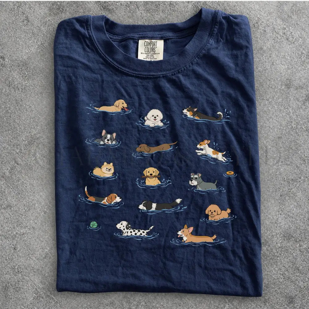 Swimming Dogs Comfort Colors T-Shirt - T-Shirt