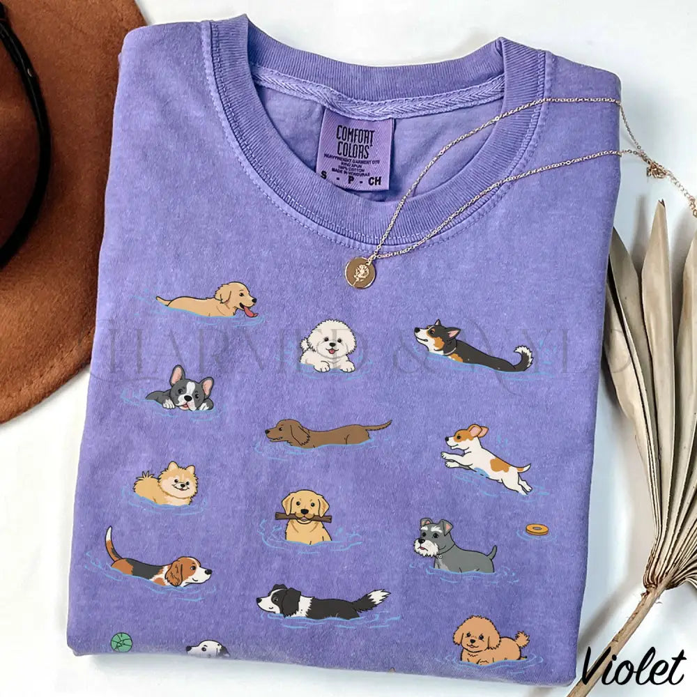 Swimming Dogs Comfort Colors T-Shirt - T-Shirt
