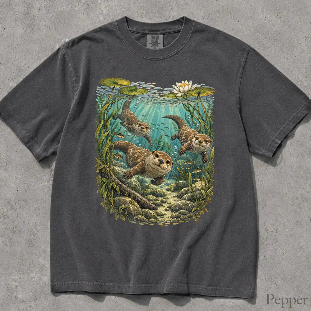 Swimming Otter Comfort Colors T-Shirt - T-Shirt
