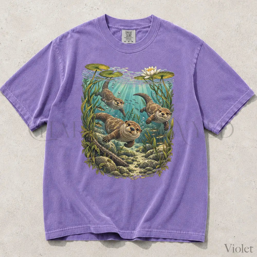 Swimming Otter Comfort Colors T-Shirt - T-Shirt