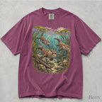 Swimming Otter Comfort Colors T-Shirt - Berry / S - T-Shirt
