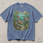 Swimming Otter Comfort Colors T-Shirt - Blue Jean / S - T-Shirt
