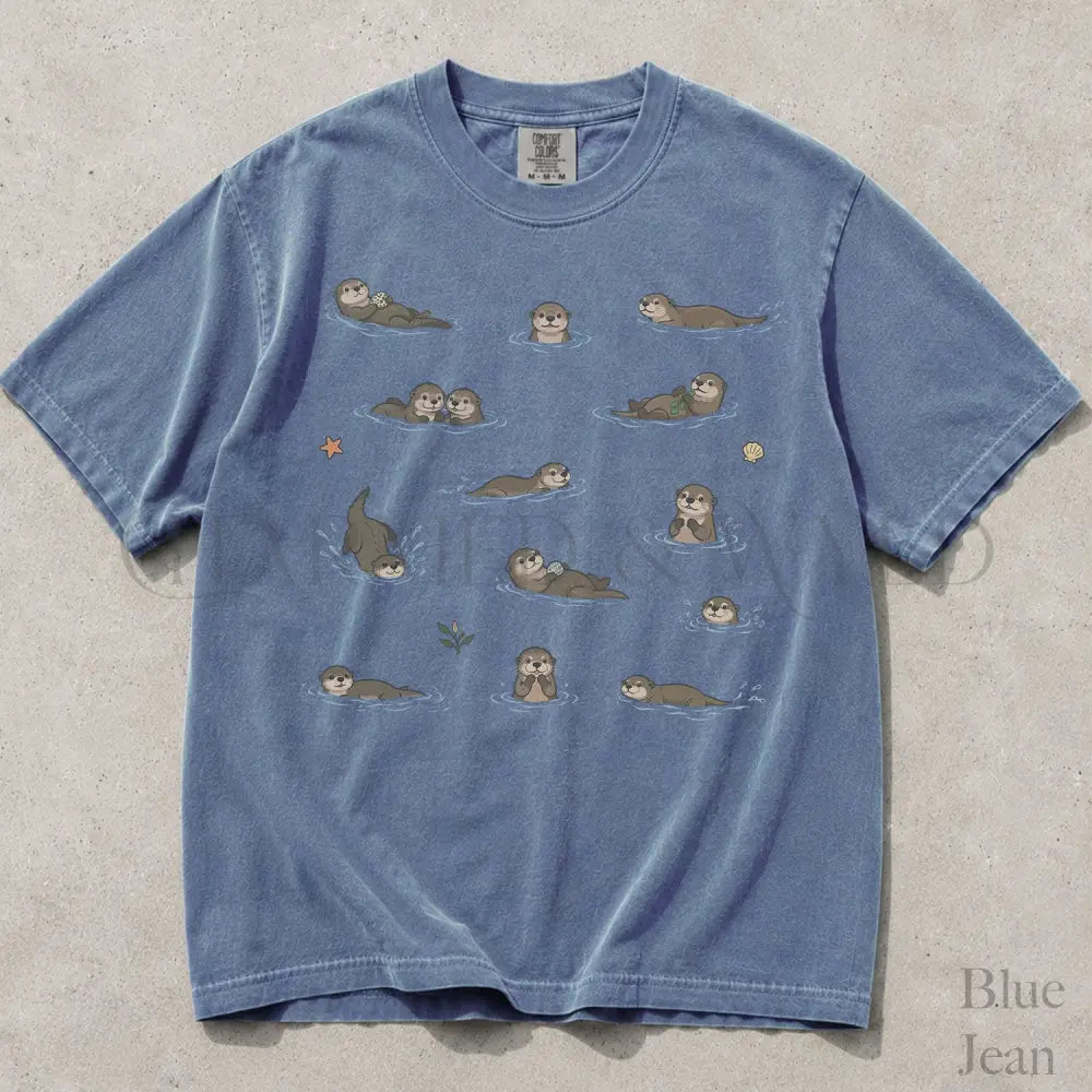 Swimming Otters Comfort Colors T-Shirt - T-Shirt