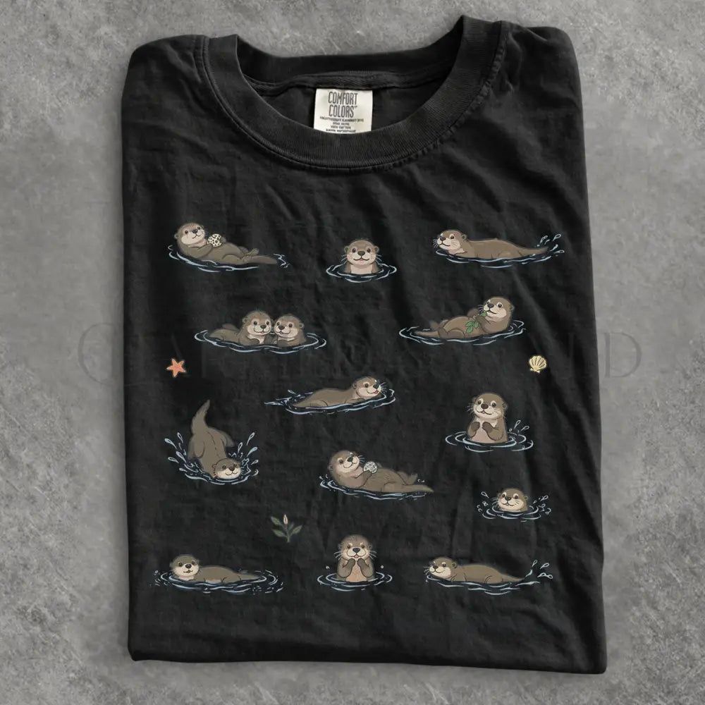 Swimming Otters Comfort Colors T-Shirt - T-Shirt