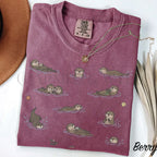 Swimming Otters Comfort Colors T-Shirt - Berry / S - T-Shirt