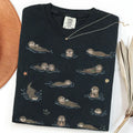 Swimming Otters Comfort Colors T-Shirt - Black / S - T-Shirt