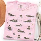 Swimming Otters Comfort Colors T-Shirt - Blossom / S - T-Shirt