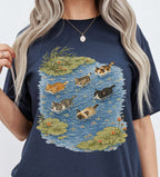 Swimming Cats in Pond T-Shirt