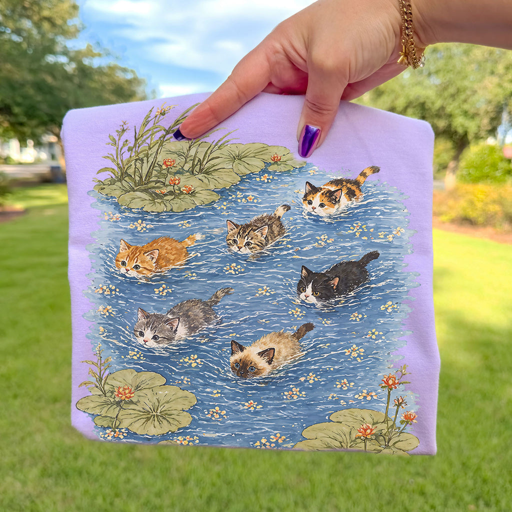 Swimming Cats in Pond T-Shirt