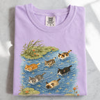 Swimming Cats in Pond T-Shirt