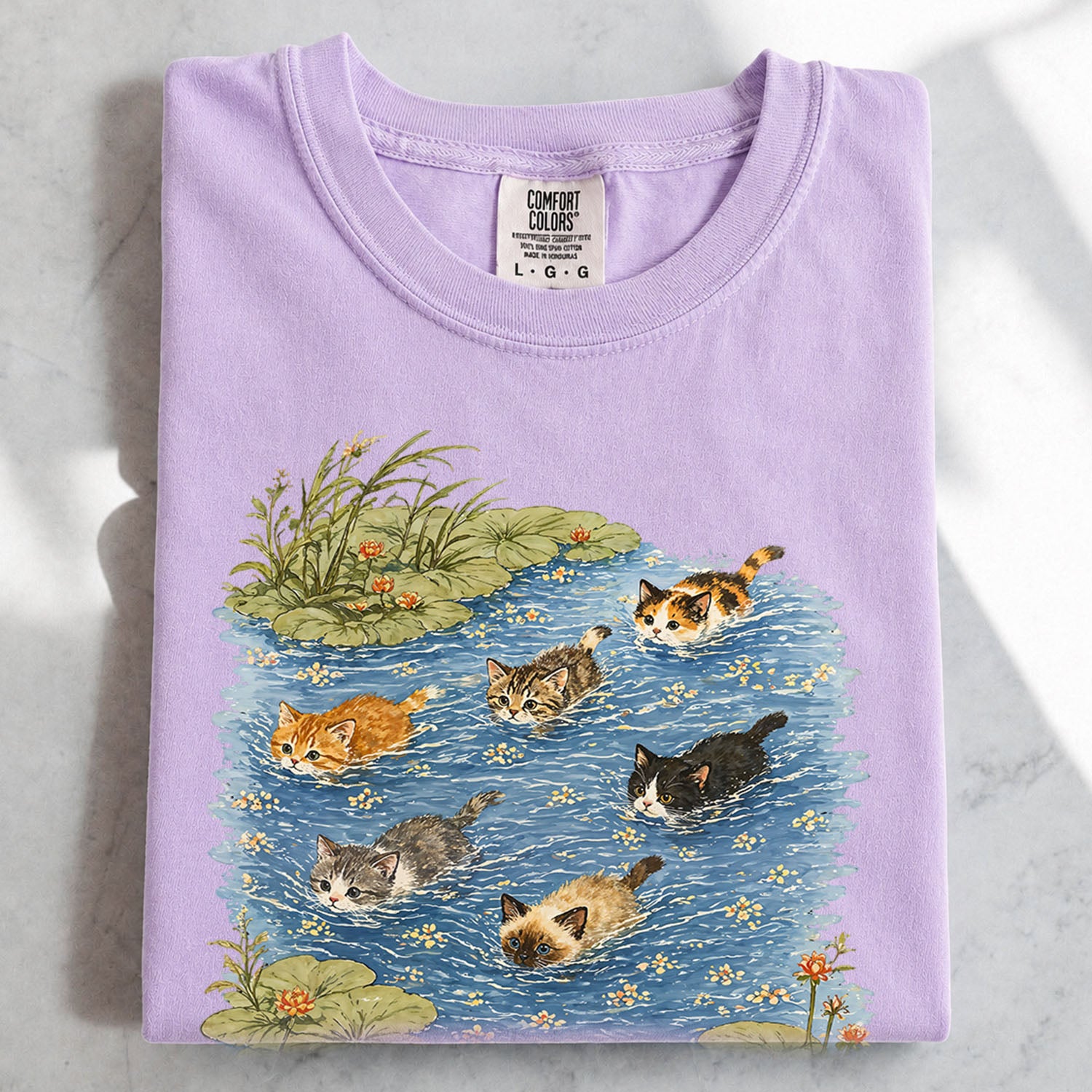Swimming Cats in Pond T-Shirt