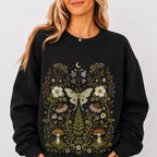 Whimsical Moth Wildflower Sweatshirt