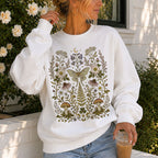 Whimsical Moth Wildflower Sweatshirt