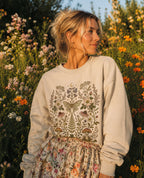 Whimsical Moth Wildflower Sweatshirt