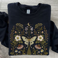 Whimsical Moth Wildflower Sweatshirt
