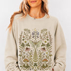 Whimsical Moth Wildflower Sweatshirt