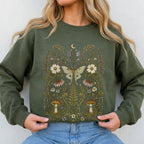 Whimsical Moth Wildflower Sweatshirt