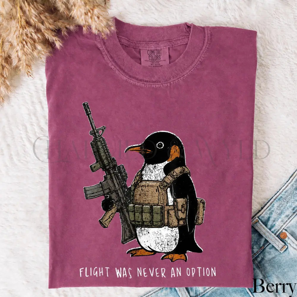 Tactical Penguin Comfort Colors T-Shirt - Berry / S - T-Shirt