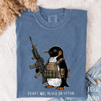 Tactical Penguin Comfort Colors T-Shirt - Blue Jean / S - T-Shirt