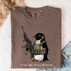 Tactical Penguin Comfort Colors T-Shirt - Espresso / S - T-Shirt