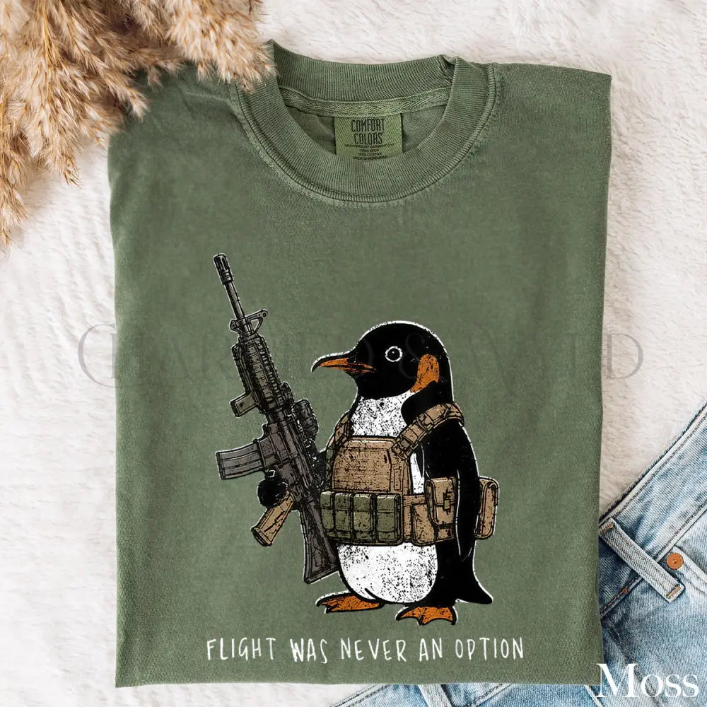 Tactical Penguin Comfort Colors T-Shirt - Moss / S - T-Shirt