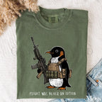 Tactical Penguin Comfort Colors T-Shirt - Moss / S - T-Shirt