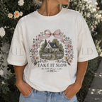 Take It Slow Coquette Cottage T-Shirt - White / S - T-Shirt